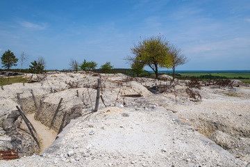 Schützengräben aus dem 1. Weltkrieg in den Ardennen  nahe Verdun/Frankreich
