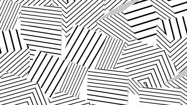 Abstract background design with distorted lines, striped pattern, seamless looped 4k animation