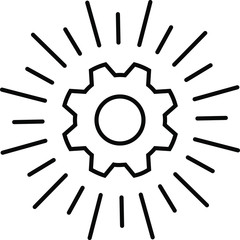 Gear with burst icon.