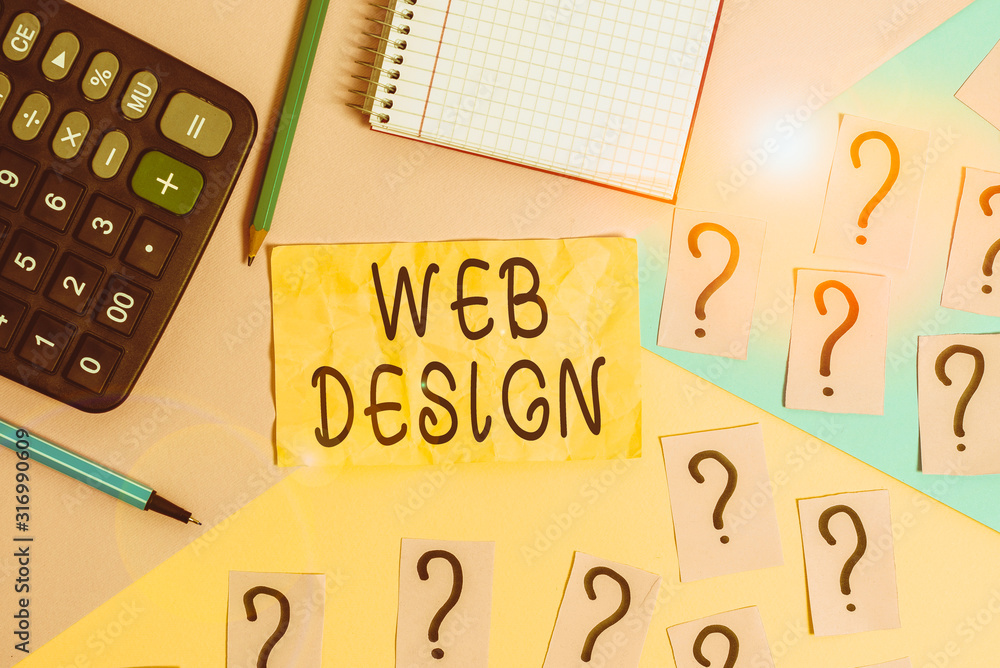 Poster writing note showing web design. business concept for website development designing and process of c