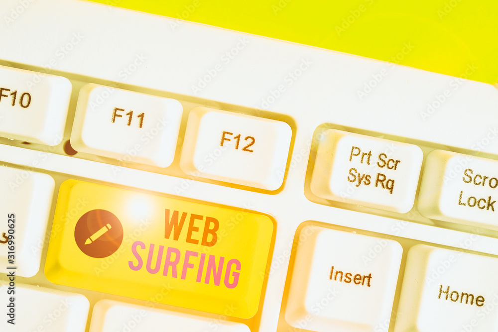 Poster text sign showing web surfing. business photo showcasing jumping or browsing from page to page on th