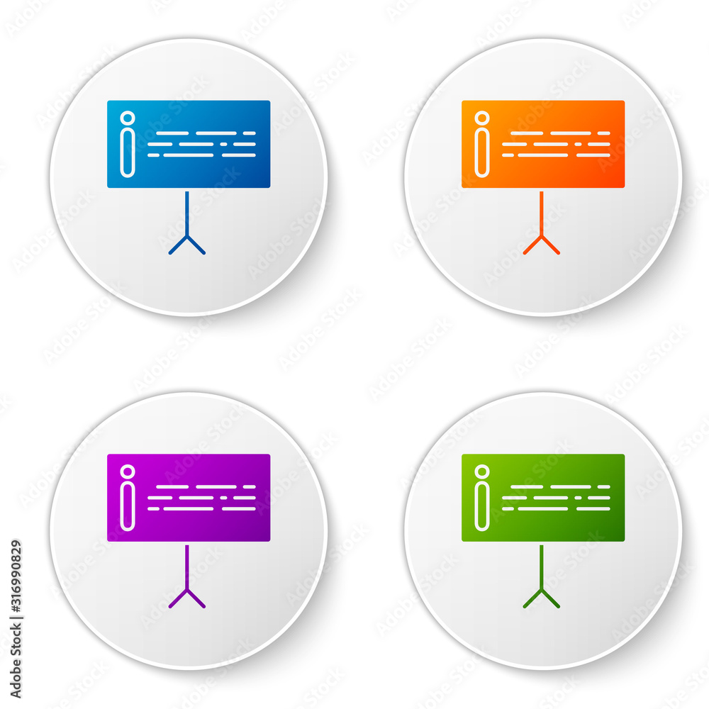 Poster color information icon isolated on white background. set icons in circle buttons. vector illustratio