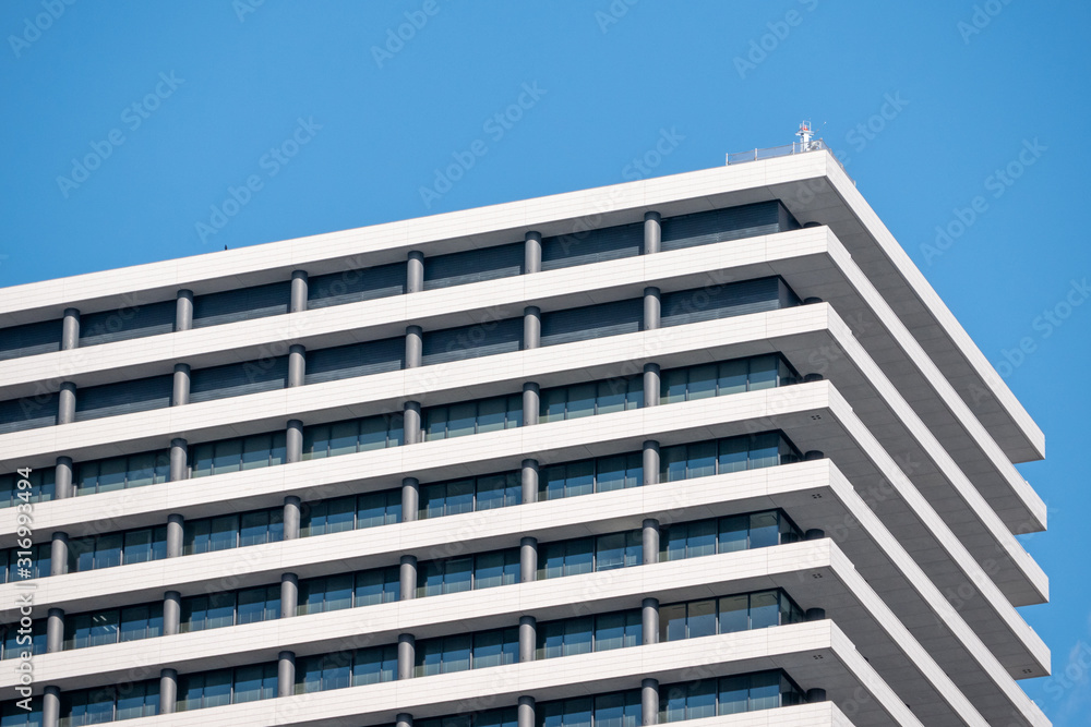 Fototapete abstract background architecture lines. modern architecture detail