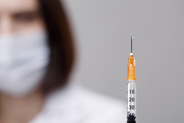 Diabetes,insulin,high blood sugar. Medical injection,diseases,health care.Doctor or nurse in...