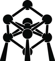 atomium icon, vector line illustration 
