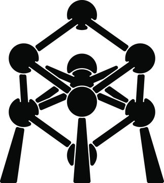 atomium icon, vector line illustration 