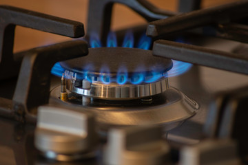 Fototapeta na wymiar Close up of Gas Hob burner on cooker.