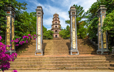 Thien Mu pagoda, historic temple in the city of  Hue in Vietnam