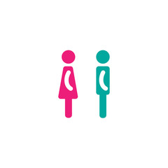 Fototapeta premium Silhouettes of man and woman. People gender or sex simple icon.