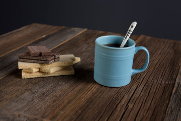 wafers and coffee