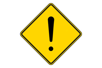A yellow and black danger sign with white background
