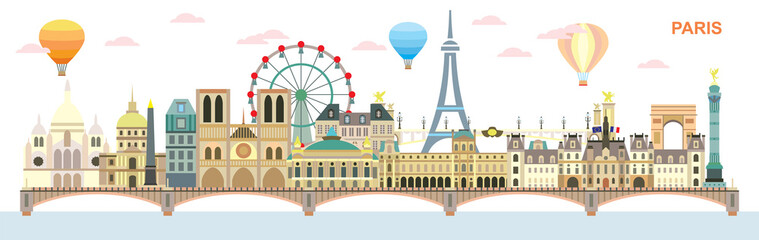 Fototapeta premium Paris colorful vector 8