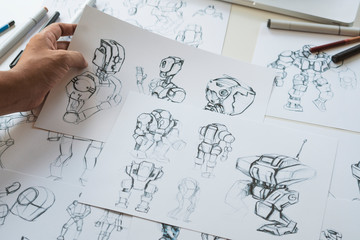 Animator designer Development designing drawing sketching development creating graphic pose...