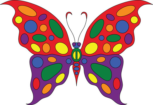 butterfly rainbow pride lgbt community flag colors illustration