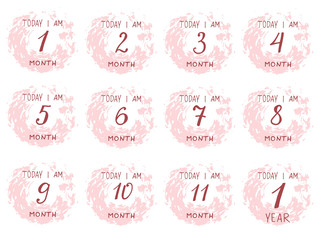 Cute Baby milestone cards. Can use for monthly baby picture Cards and baby shower gift.