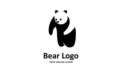 The flat bear logo concept is perfect for business, technology, contractor and housing symbols, health,sport, restaurants, education