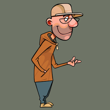 cartoon man in hoodie and baseball cap is counting on his fingers