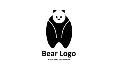 The flat bear logo concept is perfect for business, technology, contractor and housing symbols, health,sport, restaurants, education