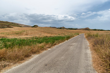 Rural landscape in Matera province at summer