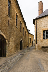Fototapeta na wymiar Street near Castle Sedan in France