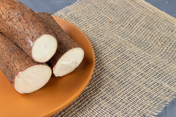 Pieces of Cassava. One of the most important brazilian food. (mandioca, yuca, mandioca, araruta brasileira)