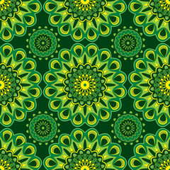 Seamless editable African vector design in color for textile and fabric print