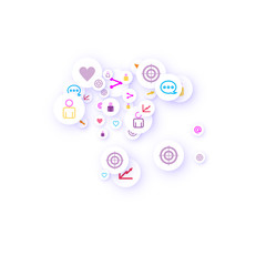 Social media marketing, Communication concept.