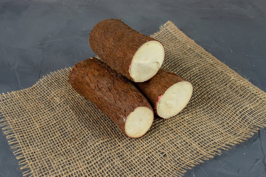 Pieces of Cassava. One of the most important brazilian food. (mandioca, yuca, mandioca, araruta brasileira)