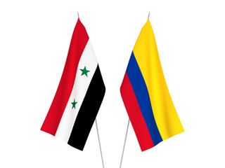 Colombia and Syria flags