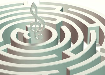 Musical key in the center of the maze.