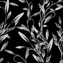 Leaves Seamless Pattern. Artistic Background.