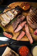 Assorted delicious grilled meat with vegetables - 317004204