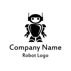 Robot logo for design. Bot icon. Robotics. Support service bot. Vector graphics to design.