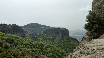  Landscape of the unique & beautiful geology and monastery`s of Meteora Greece.