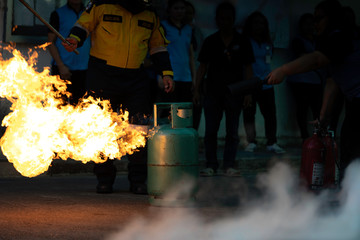 The flame is caused by LPG gas.