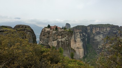 Landscape of the unique & beautiful geology and monastery`s of Meteora Greece.