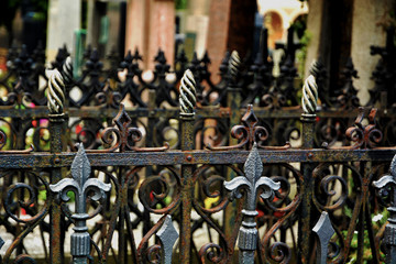 Ornamental grids in the cemetery