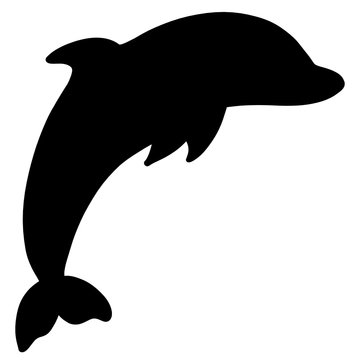 recommend clip art: black silhouette of a dolphin jumping out of the water