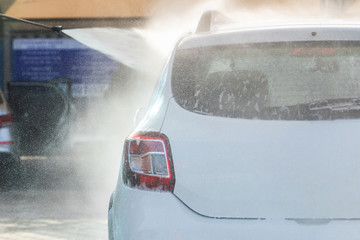 Self service high pressure car wash. 
