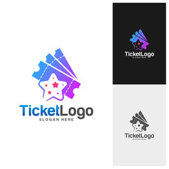 Fototapeta premium Star Ticket Logo Template Design Vector, Emblem, Creative design, Icon symbol concept