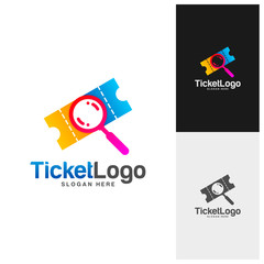 Search Ticket Logo Template Design Vector, Emblem, Creative design, Icon symbol concept