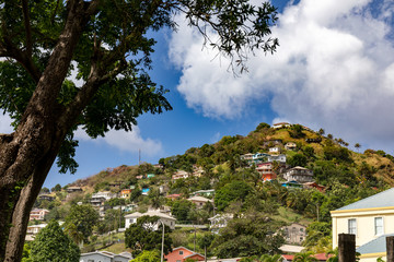 Kingstown, Saint Vincent and the Grenadines - Creole houses on the hill