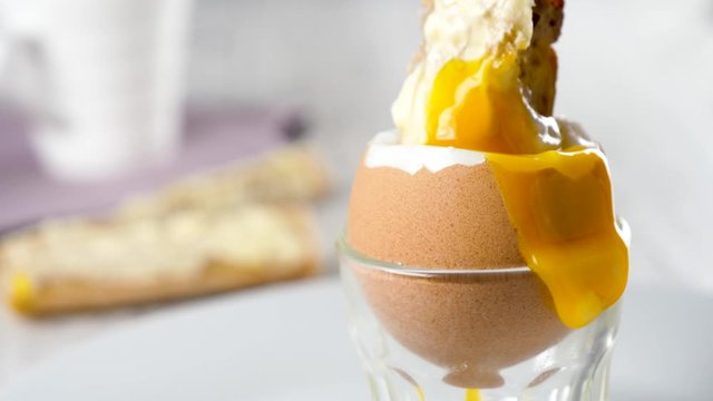 boiled egg with bread toast- 4K