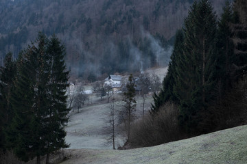 Morning in the mountains. Slovenia