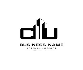 C U CU Initial building logo concept