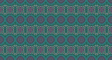 seamless pattern with flowers and batik pattern