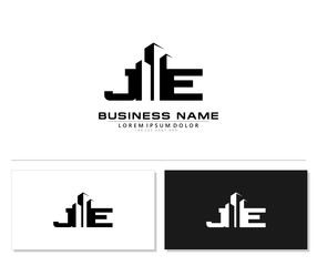 J E JE Initial building logo concept