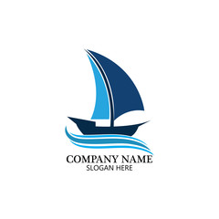 Sailing boat, Daily cruises, sea travel, vector logo-icon