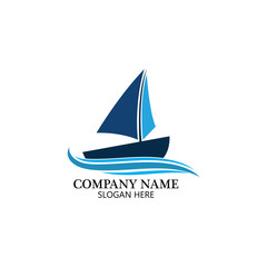Sailing boat, Daily cruises, sea travel, vector logo-icon