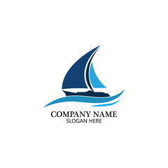 Sailing boat, Daily cruises, sea travel, vector logo-icon